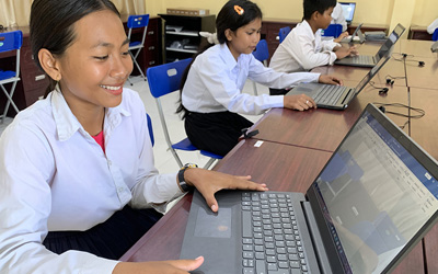 Cambodian school children