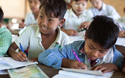 Cambodian school children