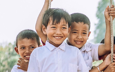 Cambodian school children