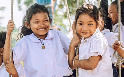 Cambodian school children