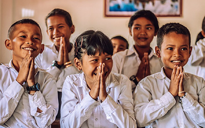Cambodian school children
