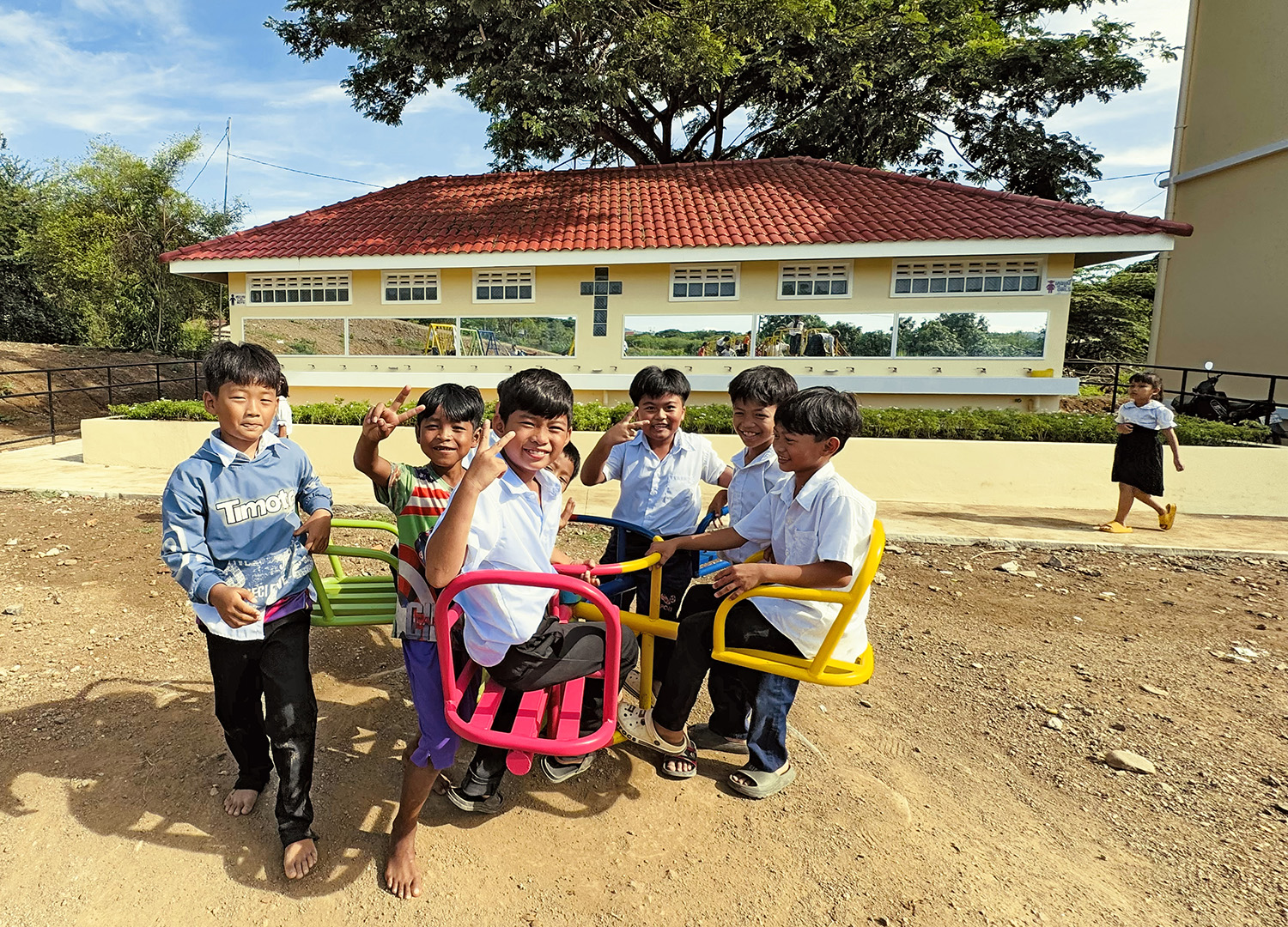children playing in cambodia